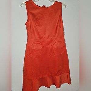 New Womens maggy boutique madarin dress casual orange dress shirt tank skirt 12